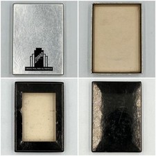 Rare 1936-37 Zippo Square Model Lighter Metaliq Diagonal Line Unused Original Bo picture