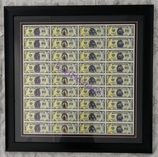 2013 D $1 36 UNCUT PROOF DISNEY DOLLARS FRAMED SHEET #18 OF 25 W/ ErRoR CRUELLA picture