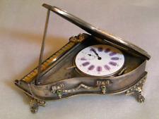 RUSSIAN IMPERIAL KARL FABERGE SILVER 84 DOUBLE HEADED EAGLE PIANO DESK CLOCK picture