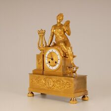 Antique French Figural Mantel Clock Mercury Gilded Bronze 22K Empire Napoleonic picture