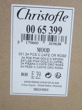 CHRISTOFLE MOOD ROSE GOLD SILVER PLATED 24-PC FLATWARE SET #0065399 BRAND NIB FS picture