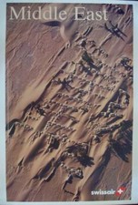 SWISSAIR AIRVIEW MIDDLE EAST Vintage 1978 poster AIRLINES GERSTER 25x40 NM LINEN picture