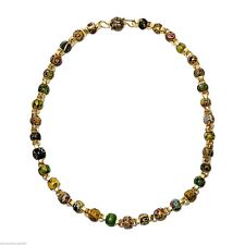 (0734) Necklace of Early Islamic Glass Beads Mount in 18k Gold   picture