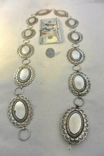 9+ozt Navajo ROBERT JOHNSON CONCHO BELT Sterling Silver - Link Style - Great picture