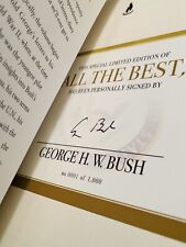 GEORGE H.W. BUSH LIMITED EDITION SIGNED BOOK ALL THE BEST # 1/1000 COA GEM MINT picture