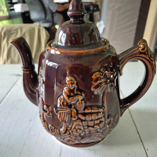 Vintage 60s Rockingham Harker 1840 Rebekah Rebecca At The Well Brown Teapot picture