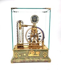 Antique French Mystery Gravity Driven Rolling Ball Waterwheel Industrial Clock picture
