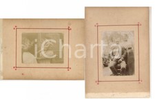 1898 TRIVOLZIO Jokes between women with a fan - Family portrait *2 photos picture