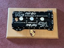 RARE 1980’s OFFICIAL MCLAREN MP4 TAG TURBO PORSCHE CYLINDER HEAD ART PIECE SIGN picture