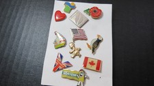 LAPEL PINS LOT 11 Vintage Souvenir Lapel Pins FOUND IN UK SET SHIPPING picture