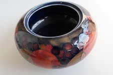 Moorcraft William Pomegranate Vase Pottery Dark Blue Berry Rare England picture