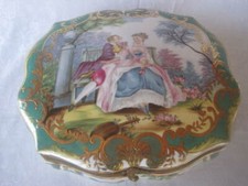 Mid-1800s Louis XIV French Sevres porcelain bronze shatula Jewelry strong box  picture