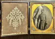 Rare Museum Qlty Tintype Photo Texas Confederate Officer Soldier Original 1860s picture