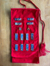 1992  Barcelona Olympic NBC VINTAGE Media 14 Pin Set on Red Pin Sash RARE picture