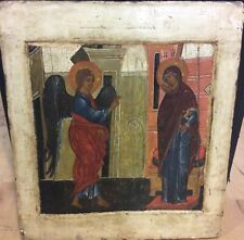 ANTIQUE 16-17c HAND PAINTED RUSSIAN ICON  THE ANNUNCIATION picture