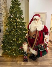 MEMBER’S MARK LIFE SIZE COLLECTOR’S SANTA CLAUS & ANIMATED ELF 80” TALL picture