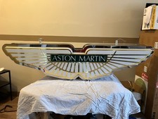 ASTON MARTIN ORIGINAL FACTORY DEALERSHIP SIGN DOUBLE SIDED VINTAGE 1990`S RARE picture