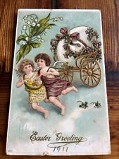 RARE 1911 Benjamin Franklin 1 Cent Postcard Antique Easter New York Posted picture