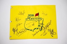 2016 Masters Pin Flag Signed by 13 Winners Inc Jack Nicklaus Tom Watson COA picture