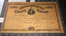 Antique 1876 Morristown NJ New Jersey LIBRARY STOCK Founding Document Paper RARE picture