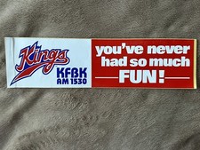 VINTAGE SACRAMENTO KINGS KFBK AM 1530 YOUVE NEVER HAD SO MUCH FUN 11.5x3 STICKER picture