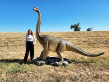 Brachiosaurus Dinosaur Statue Large Jurassic Dino Realistic - Twisted Neck 12FT picture