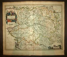 Old Geographic Map Of Guillaume BLAEU, GOVERNMENT OF THE ORLÉANS REGION picture