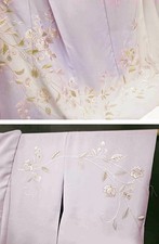 Visiting kimono Hand Embroidery Pure Silk Luxury Floral Komon Forma From Japan picture