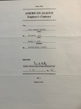 Bucky Dent Signed 1996 Texas Rangers MLB Contract - Bench Coach - Baseball picture