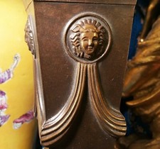 GIANNI VERSACE neoclassical medusa lamp vtg italian bronze statue gold table art picture