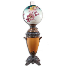 Massive Signed Miller Banquet Lamp with Original Hand Painted Globe - 1880's picture