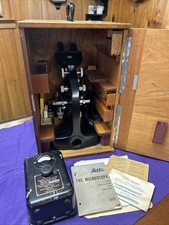 E Leitz Wetzlar Vintage Microscope In Wooden Case w/Transformator, Lenses, ETC picture