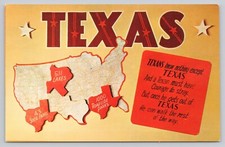 Texas, Funny Texan Poem, Interesting Texas Facts SCARCE, Vintage Postcard picture