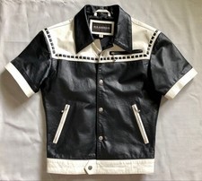 Bambino Leather Shirt Jacket Two-Tone Black And White/Punk La Rocka Counter Acti picture