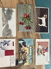 postcard album vintage With Series 1902 Ben Franklin Stamps. picture