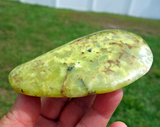 Large GREEN OPAL Crystal PSYCHIC DEVELOPMENT Stone Polished Palmstone For Sale picture