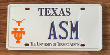 UNIV OF TXS AT AUSTIN  VANITY GRAPHIC LICENSE PLATE 
