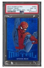 2017 Fleer Ultra Spider-Man Marvel Metal Gems Blue MM1 PSA /49 picture