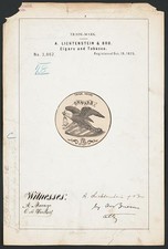 Photo:A Lichtenstein Bro Onward Cigars Tobacco Trademark 1875 picture