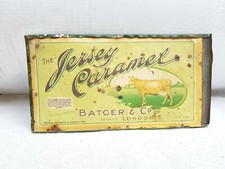1920s Vintage Rare Batger Co The Jersey Caramel Estd 1748 Paper On Tin Sign picture
