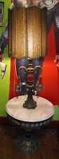 Antique Vintage Marble Table Lamp Jeweled Hollywood floor lamp red 7 lights picture