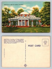 Monticello Home of Thomas Jefferson Vintage Postcard Unique Design Picture Card picture