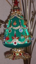 Gorgeous Vtg June Zimonick Beaded Tree Ornament Swarovski Tannenbaum Class 1979 picture