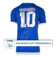 Diego Maradona ICONS Jersey Signed Argentina 1986 Away Official FIFA World Cup picture