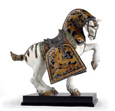 Lladro Oriental Horse Matte Sculpture High Porcelain Limited 01001944 picture