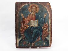 Antique 18th Century Icon of Jesus Christ in Glory - Rare and Reverent Masterpie picture