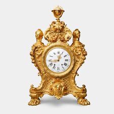 A MONUMENTAL FRENCH ANTIQUE ORMOLU BRONZE MANTEL CLOCK BY MAISON MARQUIS picture