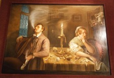 Large Antique 19thC Nymphenburg Porcelain Scenic Plaque Porzellan Bild Scene picture
