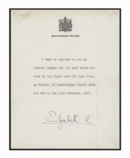 Queen Elizabeth II Signed Letter on King George VI PSA/DNA Encased picture