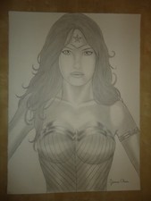 ORIGINAL HUGE PAINTING ENTITLED  '' WONDER WOMAN '' BY COMIC ARTIST JAMES CHEN picture